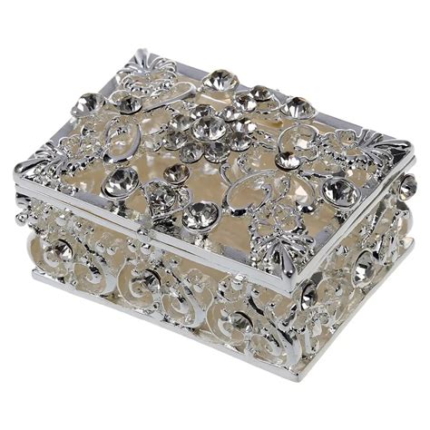 metallic jewelry box|jewelry box for silver storage.